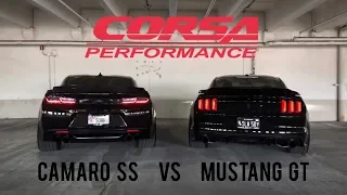 Camaro SS vs Mustang GT - Corsa Extreme exhaust comparison