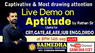 APTITUDE LIVE DEMO || DRDO ||TSPSC AEE-AE ||SAIMEDHA KOTI