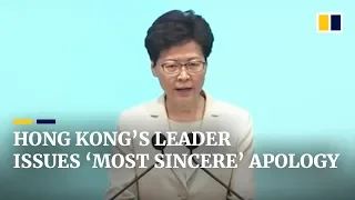 Hong Kong’s leader issues ‘most sincere’ apology