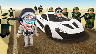 BOCIL SOMBONG PUNYA MCLAREN PUTIH! DI BEGAL PENJAHAT DI TENGAH JALAN 15,000 METER ROBLOX!!!