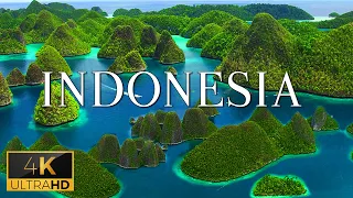 FLYING OVER INDONESIA (4K UHD) - Soft Music With Spectacular Scenic Relaxation Film For The Day