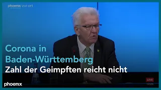 Manfred Lucha und Winfried Kretschmann zur Corona-Lage in Baden-Württemberg am 16.11.21