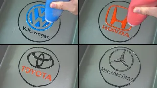 Car Brand Logos Pancake art -  Volkswagen, Honda, Toyota, Mercedes Benz