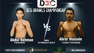 Abdul Rehman(T.Shaheen) vs Abrar Hussain(TFF) 56.7kg Flyweight MMA Amt Bout, 19th Dec21, ISL