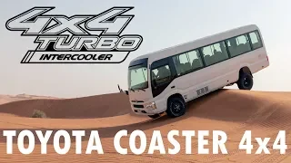 A Bus In The Desert! Toyota Coaster 4x4 In Dubai