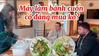 #187 Đem máy làm bánh cuốn qua cho bạn thử-hai thanh niên Pháp ko thích phá lấu-cầu gỗ qua khe núi