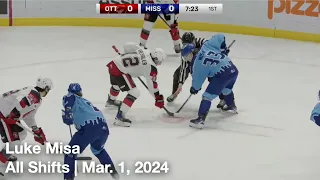 Luke Misa (MIS33) | All Shifts | Mississauga Steelheads vs. Ottawa 67's (OHL) | 3 1 2024