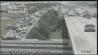 Car reportedly goes off roadway on Beltway 8 S. at Highway 90