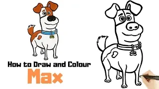 How To Draw & Colour Max From The Secret Life Of Pets 2 || Abby Drawing Room