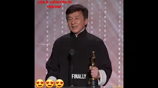 | Jackie Chan | Oscer winning speech 😍🔥 watch till end, Full speech in description #short #shorts