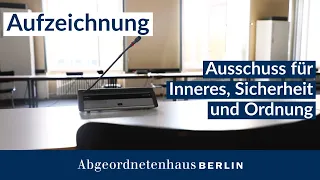 12. Sitzung des Ausschusses für Inneres, Sicherheit und Ordnung am 14.11.2022