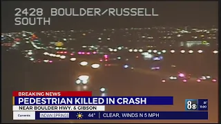 Pedestrian hit and killed on Boulder Hwy; police blocking traffic in both directions