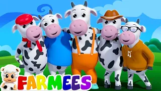 five little cows | nursery rhymes | 3d rhymes | kids songs | farm song by Farmees