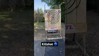 This throwing axe though 👀 #axethrowing #watl #trickshots #bullseye #throwingaxe