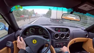 POV - 2000 Ferrari 550 Maranello - Relaxing ASMR rainy day