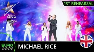 UNITED KINGDOM EUROVISION 2019 1ST REHEARSAL (REACTION): Michael Rice - 'Bigger Than Us'
