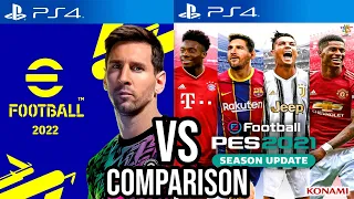 eFootball 2022 Vs PES 2021 PS4