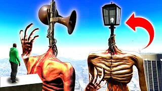 SIREN HEAD VS LIGHT HEAD In GTA 5! (Sirenhead's BROTHER!?) - GTA 5 Mods Funny Gameplay