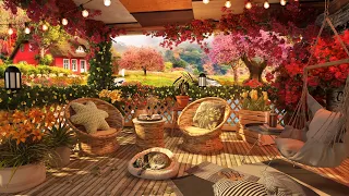 Cozy Spring Porch by Lakeshore Ambience and Soothing Nature Sounds for Study and Meditation