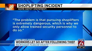 Home Depot employees fired for trying to stop shoplifter