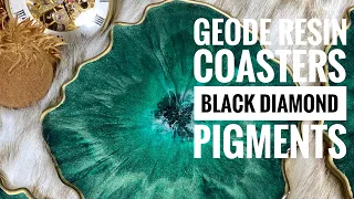 Making Geode Resin Coasters with Black Diamond Pigments