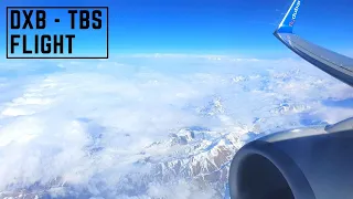 Dubai to Tbilisi, Georgia with Scenic Mountain View | Takeoff and landing | FlyDubai FZ711 B737