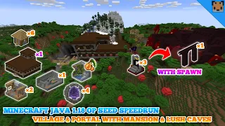 Minecraft 1.18 op seed - Village & Portal with Fortress Spawn - Mansion & lush cave with Mineshaft !