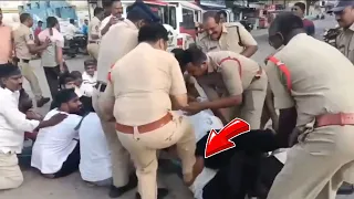 Police Vs TDP Activist | High tension in AP | Chandrababu Arrest | Bezawada Media