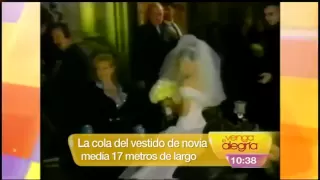 El vestido de novia de diamantes y perlas de Thalia ("Venga la Alegria")