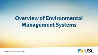 Overview of Environmental Management Systems