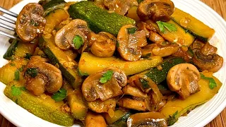 Can't believe how delicious! These zucchini with mushrooms are better than meat! Easy and fast!