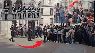 King’s Guard SCREAMS at Tourists | Police Officers Push the Crowds Back at Horse Guard!