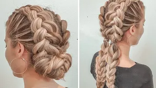 TRESSE COLLÉE - Coiffure simple pour tous les jours à faire soi même - Chignon avec tresse facile