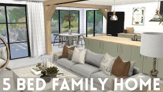 BIG 5 BEDROOM FAMILY HOME with baby & teenagers || Sims 4 || CC SPEED BUILD + CC List