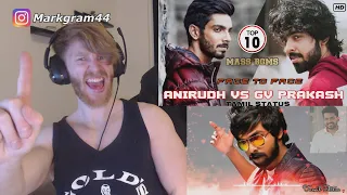 Top 10🔥Mass BGM Anirudh VS GV Prakash "Face To Face" Challenge • Reaction By Foreigner |Who is Best