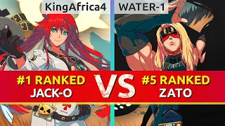 GGST ▰ KingAfrica4 (#1 Ranked Jack-O) vs WATER-1 (#5 Ranked Zato). High Level Gameplay