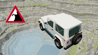 Cars vs Cliff  leap of death - BeamNG Drive