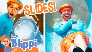 Blippi Visits a Giant Water Park! Summer Videos for Kids