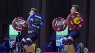 Cristiano Ficco (85) - 172kg, 178kg Clean and Jerks @ 2017 European Junior Championships