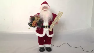 24" Music Move Handmade Collect Xmas Decor Santa Claus Doll Jingel Bell SAD24002-1