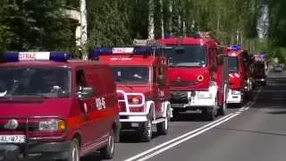 Alarmowa parada wozów strażackich w Ciechocinku