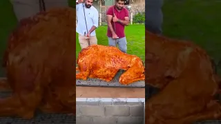 WHOLE CAMEL ROAST | 12 Hours Roasting a Whole Camel Tandoor | Cooking In Dubai Village #shorts