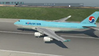 Boeing 747-400 smooth landing at Hong Kong International Airport [X-plane 11]