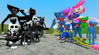 ALL CARTOON CATS VS ALL HUGGY WUGGYS, MOMMY LONG LEGS POPPY PLAYTIME CHAPTER 2 in Garry's Mod!