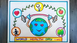 Health day drawing | World Health day drawing | World Health day poster | Eat healthy #health