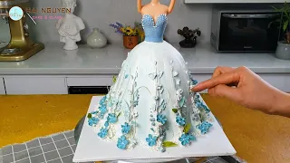 How To Decorate A Beautiful Barbie Doll Cake With Super Baby Flowers