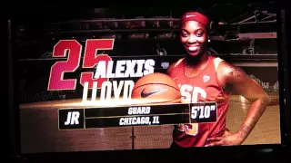 USC Women of Troy Basketball Starting Line-up Before their Arizona Game