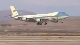 Air Force One Plane Landing with President Barack Obama at Nellis Air Force Base USAF in Las Vegas