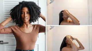 Straight to Curly | Wash Day After Silk Press | Type 4 Hair | No Heat Damage