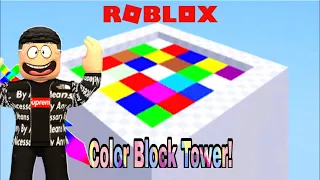 CLIMBING THE COLOR BLOCK TOWER IN ROBLOX